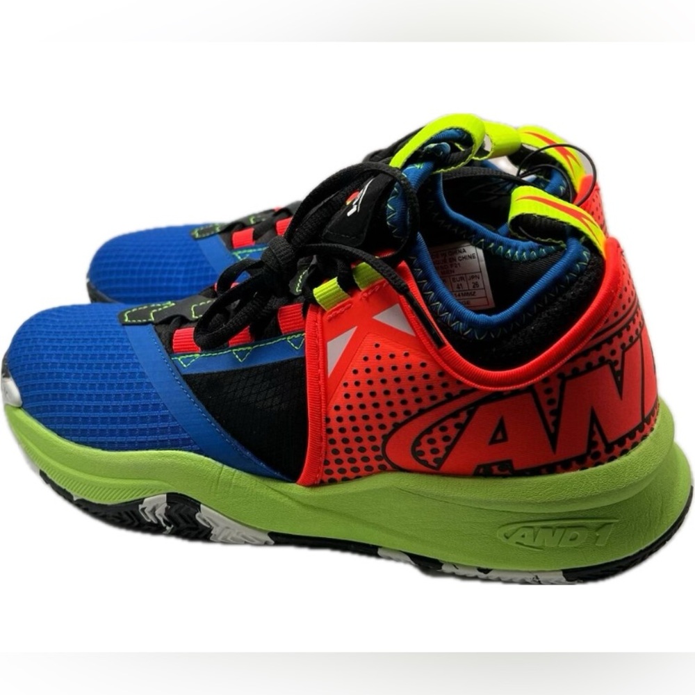 NWOT AND1 Blue and Orange Sneakers Vibrant Design Athletic size 7.5 - Picture 3 of 13
